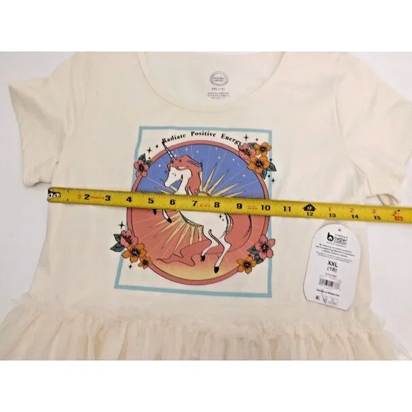 NEW! ~ Wonder Nation Cream Unicorn Tulle Tutu Dress Girls size - XL (14-16) - Picture 9 of 13